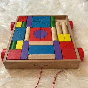 Melissa and Doug unit blocks on wheels kids toy blocks wooden